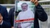 A demonstrator holds picture of Saudi journalist Jamal Khashoggi during a protest in front of Saudi Consulate in Istanbul last month.