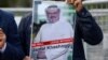 A demonstrator holds a picture of Saudi journalist Jamal Khashoggi during a protest in front of Saudi Arabia's consulate in Istanbul earlier this month.