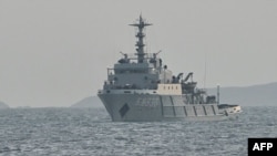 Китайски кораб във водите близо до остров Пинтан, най-близката точка до Тайван, в източната китайска провинция Фудзиен на 29 декември 2025 г.