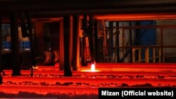 File photo - Steel and metals factory in Isfahan. Photo shows production of rails in the factory.