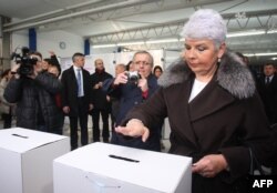 Jadranka Kosor na biralištu 4. prosinca