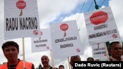 Jedan od protesta radnika u BiH, arhivska fotografija