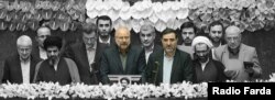 محمدباقر قالیباف و احمد امیرآبادی در مراسم سوگند هیئت رئیسه مجلس