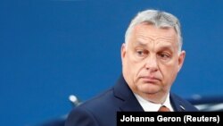 Orbán Viktor miniszterelnök megérkezik az EU-csúcsra, Brüsszel, 2021. október 22.