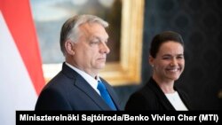 Orbán Viktor miniszterelnök és Novák Katalin köztársasági elnök a Sándor-palotában 2022. május 24-én