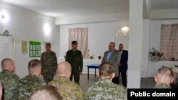 Armenia - Russian Ambassador Sergei Kopyrkin meets with Russian military personnel in Syunik, May 24, 2022.