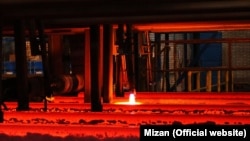 Photo showing production of rails at Isfahan's metal works complex. File photo