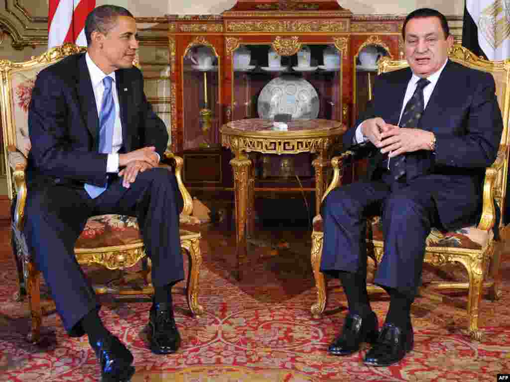 Egipat - Predsjednik Hosni Mubarak u razgovoru sa predsjednikom Barack Obamom