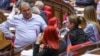 Armenia - Deputies from the opposition Hayastan bloc attend a session of the Armenian parliament, Yerevan, September 10, 2025.