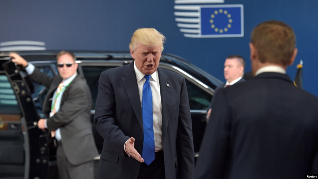 Predsednik SAD, Donald Tramp, prilikom dolaska u Brisel, 25. maj 2017.