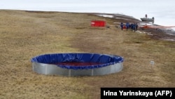 The cleanup operation following the massive fuel spill outside Norilsk on June 10.