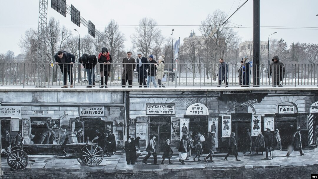 Mural sa prikazom života Jevreja u Drugom svetskom ratu
