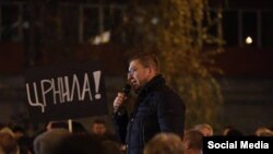 Архивска фотографија- претседателот на ВМРО-ДПМНЕ Христијан Мицкоски на протест во Скопје