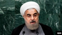 Iranian President Hassan Rohani addresses the 71st United Nations General Assembly in New York on September 22.