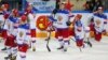 Хоккеисты сборной России после завершения финального матча
