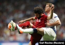 محمد صلاح، ستاره مصری لیورپول، در فینال جام قهرمانان اروپا
