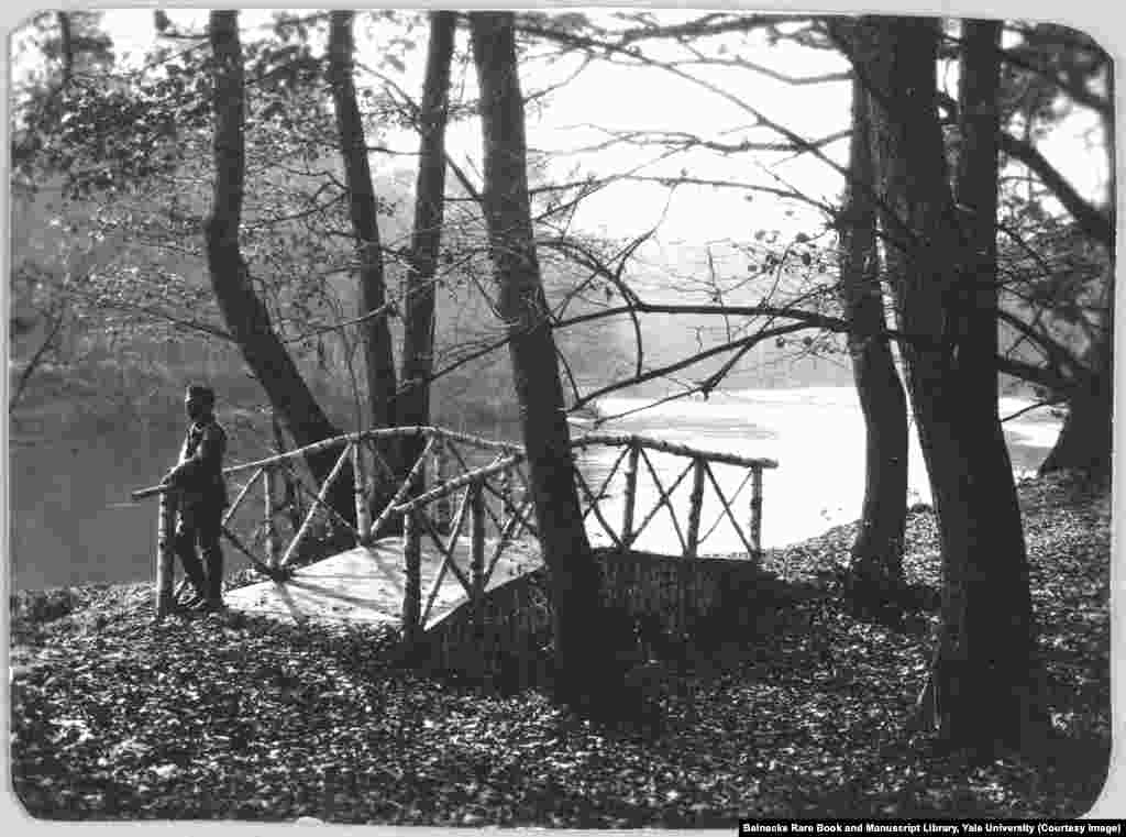 A footbridge at Spala in Poland. During the royal family&#39;s 1912 trip here, Tsarevich Aleksei fell while jumping into a rowboat and badly bruised his thigh, triggering internal bleeding that brought the heir apparent to the brink of death.