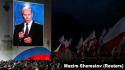 Путин Кырым аннексиясенең дүрт еллыгы уңаеннан Акъярда чыгыш ясый. 14 март 2018