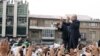 Presidential candidate Mir Hossein Mousavi (R), addressing his supporters during a massive rally on Tehran's Imam Khomeini square, Tehran, June 18, 2009