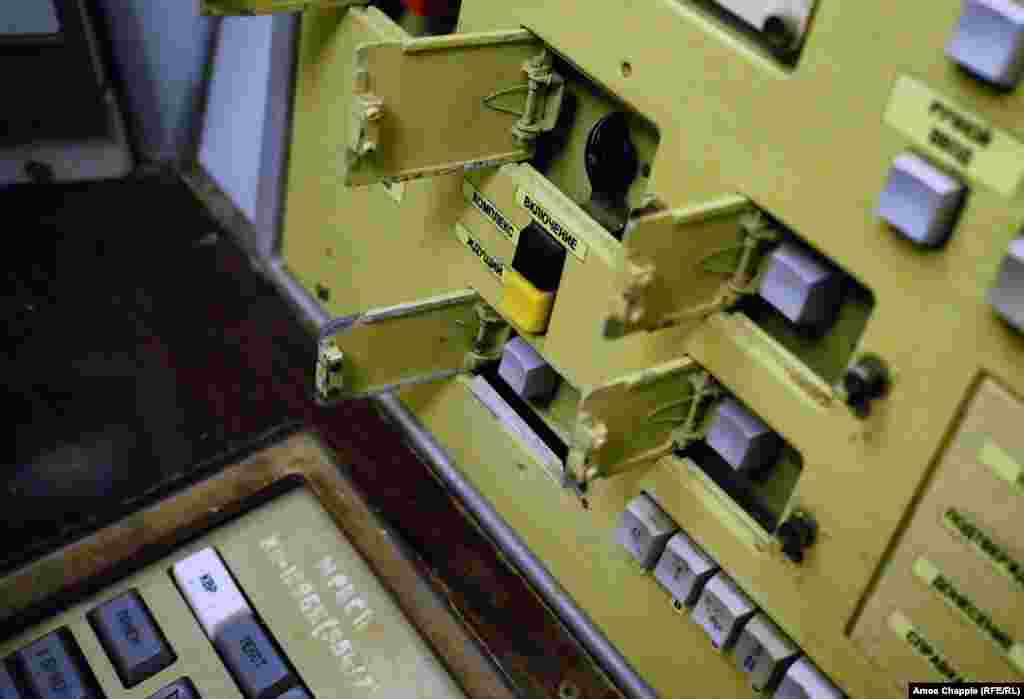 The nuclear launch button (in center of photo). According to Smerychevska, after the collapse of the Soviet Union, some of the men who staffed Ukrainian bases like this moved to Russia to continue in the same job. "The crazy thing is, right now there is someone sitting in front of these buttons and thinking about pressing them."