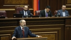 Armenian Prime Minister Nikol Pashinian addressing parliament, March 16, 2020