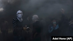 Протесты в секторе Газа на границе с Израилем. 14 мая 2018 года. 