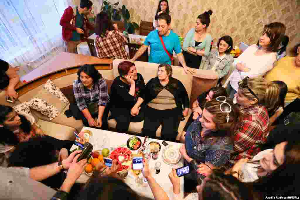 Ismayilova relaxes with her family and friends.