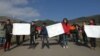 Armenia - Residents of Mghart and Ardvi villages protest against a mining company, 1Dec2017. 