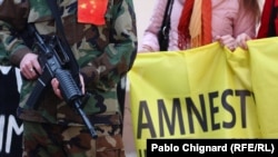 International clout: A March 2011 rally organized by Amnesty International and others in Moldova to protest capital punishment in China.