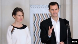 Дружина президента Сирії Асма Асад (л) разом із чоловіком, ілюстративне фото