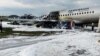 An Aeroflot Sukhoi Superjet 100 passenger plane after it made an emergency landing at Moscow's Sheremetyevo Airport on May 5, 2019. Two deadly crashes and a persistent lack of spare parts have sapped domestic and international interest in the plane.