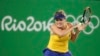 Elina Svitolina of Ukraine in action as she beat four-time Olympic champion Serena Williams of the United States.