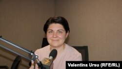 Natalia Gavriliță în studioul Europei Libere