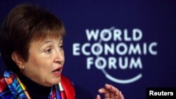 Управляващият директор на МВФ Кристалина Георгиева на Световния икономически форум в Давос