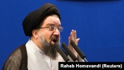 IRAN -- FILE PHOTO: Iranian cleric Ahmad Khatami delivers a sermon during Friday prayers in Tehran July 24, 2009. 