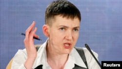 Nadia Savchenko gives her first news in Kyiv conference since being released from Russian captivity. 