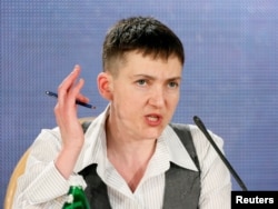 Nadia Savchenko gives her first news conference in Kyiv since being released from Russian captivity.