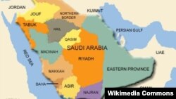 Сауд Арабиясы провинциясы картасы. Көрнекі сурет.