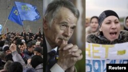 Crimean Tatar demonstrations. Tatar leader Mustafa Dzhemilev.