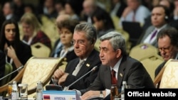 Kazakhstan - Armenian President Serzh Sarkisian addresses the OSCE summit in Astana, 02Dec2010