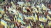 UKRAINE – Members and supporters of the People's Movement of Ukraine during a rally in requirement of dissolution of the Supreme Soviet and Parliament, and in support of independence of Ukrainian Soviet Socialist Republic. Kyiv, 30Sep1990 