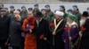 Путин с духовными лидерами у памятника Минину и Пожарскому, ноябрь 2019 г.