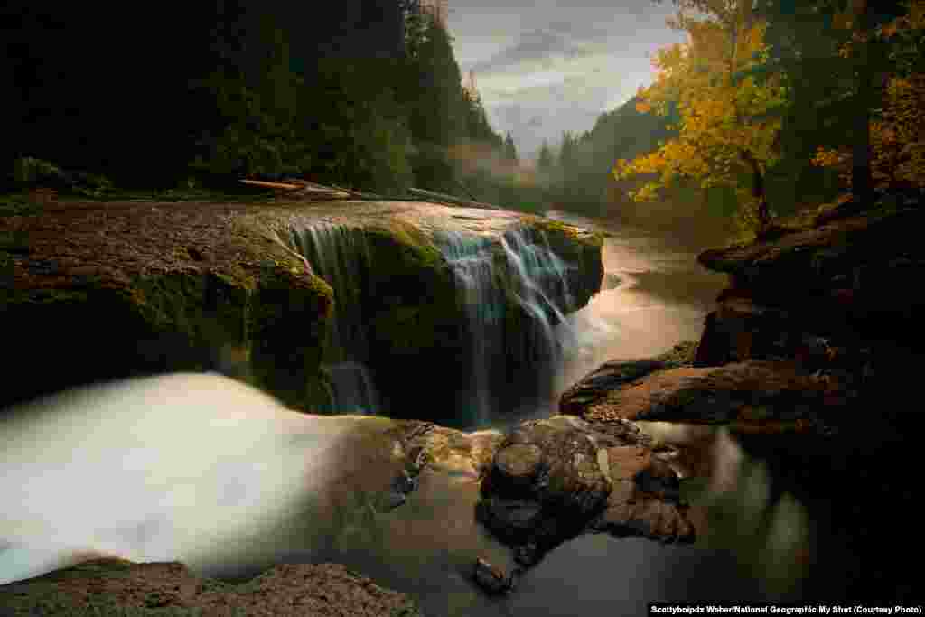 Sunset falls on Gifford Pinchot National Forest in the northwestern U.S. state of Washington, named for a prominent conservationist and society board member, in a 2009 photo.