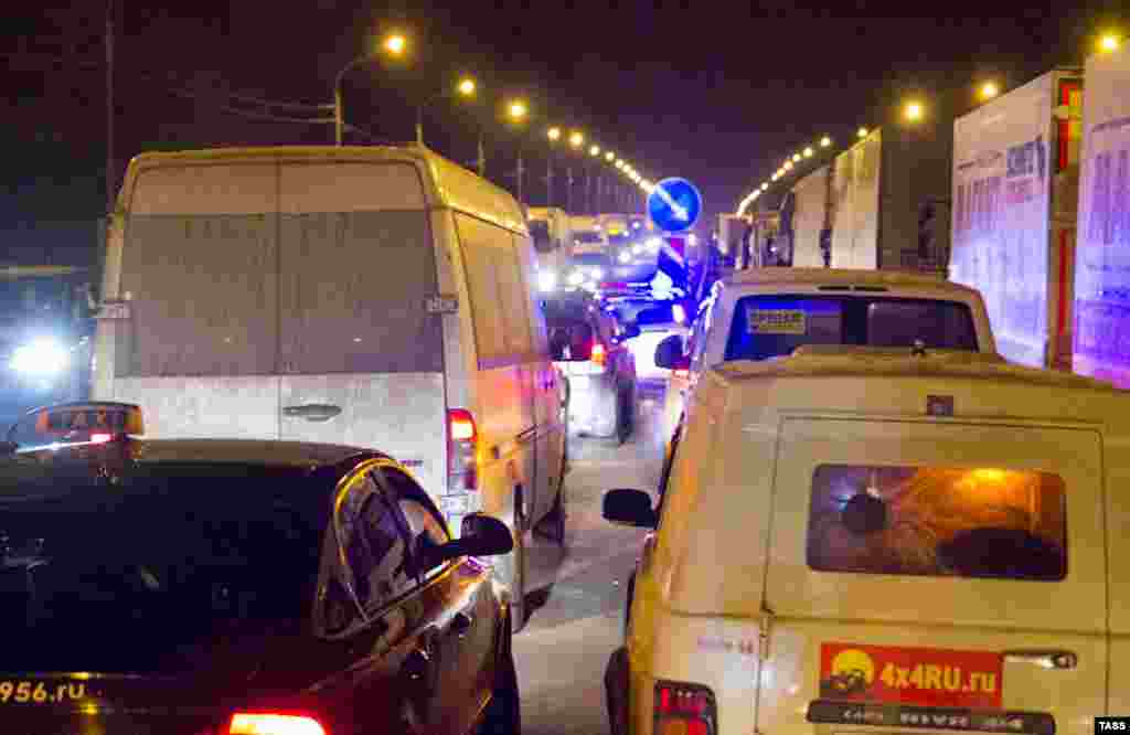 One driver told state television that he advanced less than two kilometers in 24 hours.