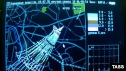 Изображение новой лазерной радиолокационной установки, разработанной российским НИИ космического приборостроения.