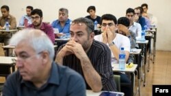 Applicants taking Iran's nationwide university entrance exams in 2016.