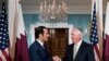 Qatar's Foreign Minister Mohammed bin Abdulrahman al-Thani (L) and US Secretary of State Rex Tillerson before a meeting in Washington, June 27, 2017