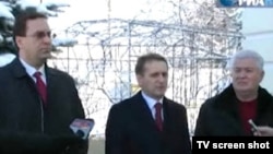 5 decembrie 2010. Marian Lupu (PD), emisarul rus Sergei Narîșkin și liderul comunist Vladimir Voronin