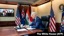 گفت‌وگوی رئیس جمهور آمریکا با رهبران ژاپن، هند و استرالیا