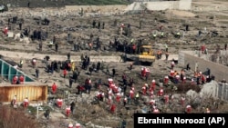 نمایی از محل سقوط هواپیمای اوکراینی در شاهدشهر در جنوب تهران